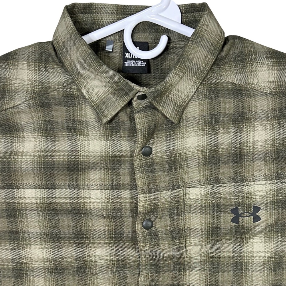Under‎ Armour Mens Plaid Long Sleeve Button Up Shirt XL Tall Loose Fit Outdoor